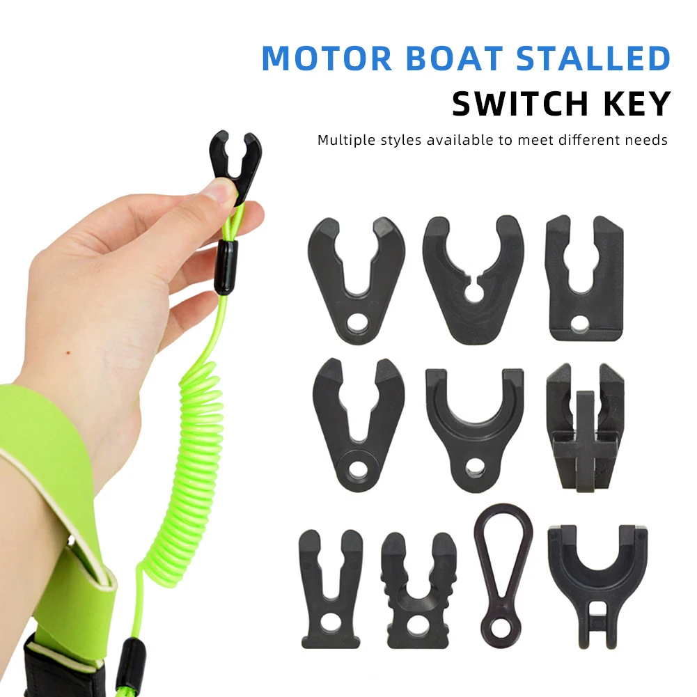 POM Boat Kill Switch Ignition Safety Lanyard Quick Stop Key Motorboat Emergency Safety Rop For Outboard Engine