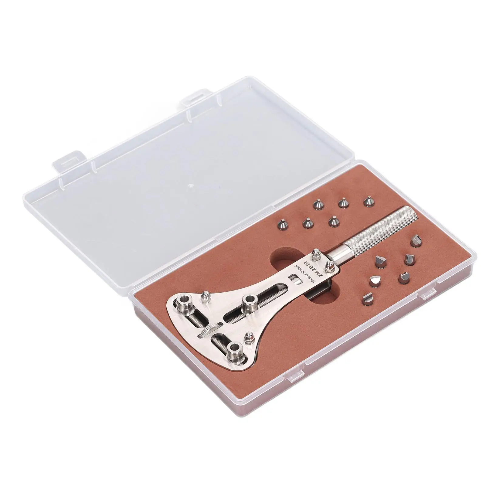 

Watch Back Case Opener Easy Operation Slot Design High Efficiency 3 Point Watch Battery Remover 12 Claws for 17 -50mm Cases