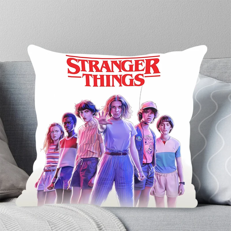 Square pillow home bedroom pillow cover sofa living room pillowcase office leisure cushion Stranger Things Fashion Home Decor