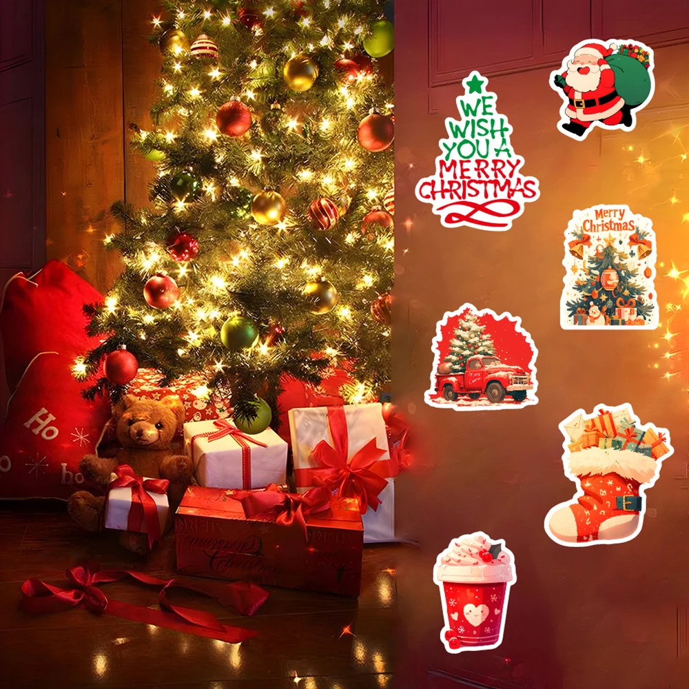

10/30/50pcs Cute Merry Christmas Cartoon Stickers Ins Style Creative Graffiti Decals DIY Luggage Phone Laptop Sticker Decoration