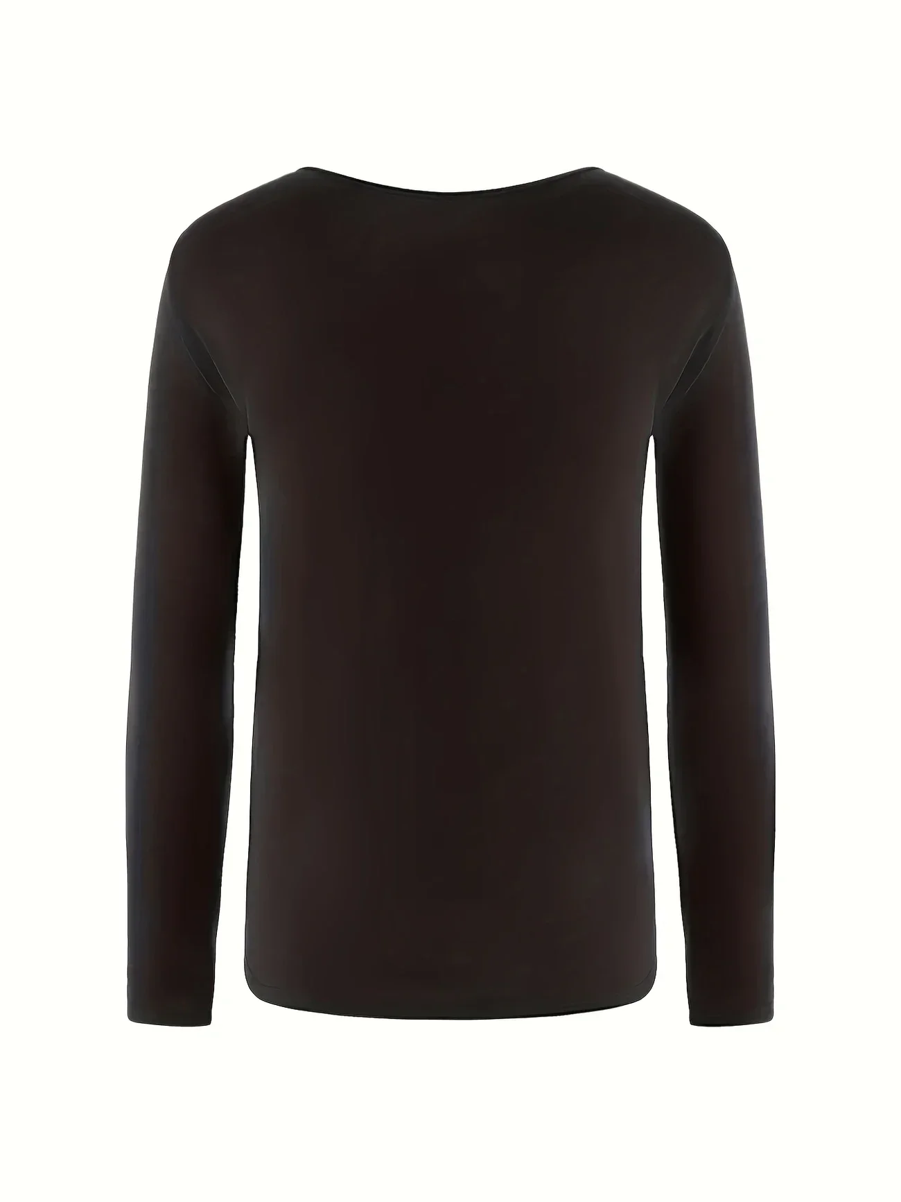 Camiseta de talla grande 1XL-5XL de manga larga con cuello cuadrado para mujer, camiseta informal de Color sólido a la moda para mujer