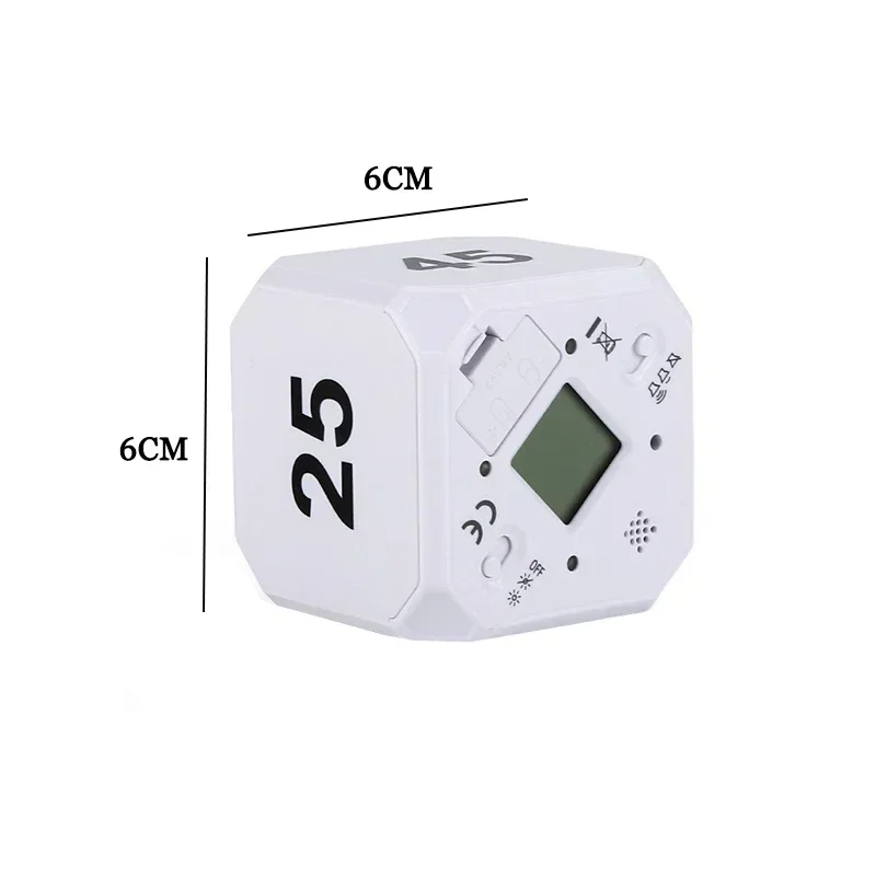 Productivity Cube Timer Gravity Sensor Flipping LED Display 4 Preset Time Dual Modes Countdown Cooking Study Mini Digital Timer