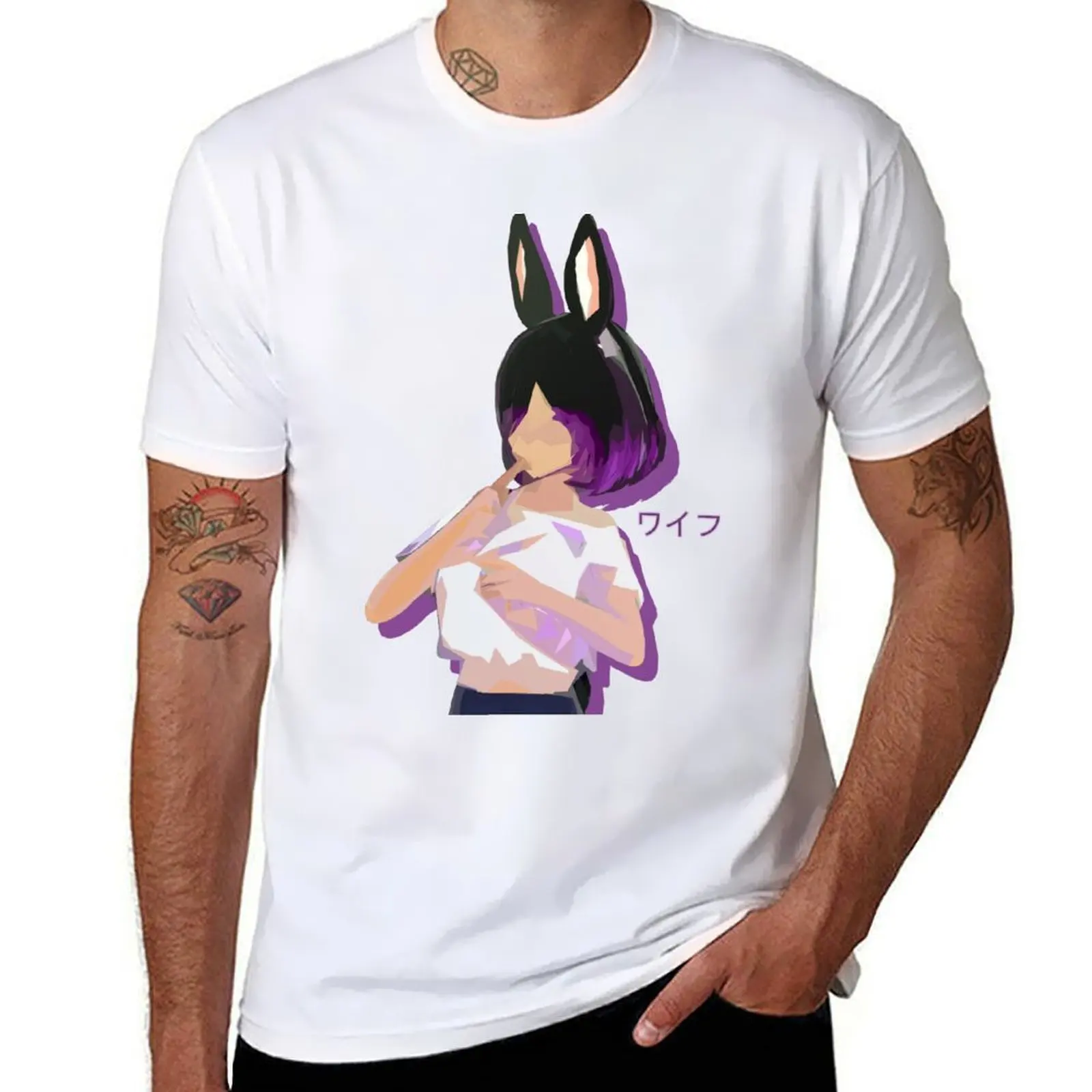 Lorina Waifu T-Shirt Herren T-Shirt Baumwolle 100 % Herren T-Shirts Baumwolle T-Shirts für Herren Grafik lustiges T-Shirt