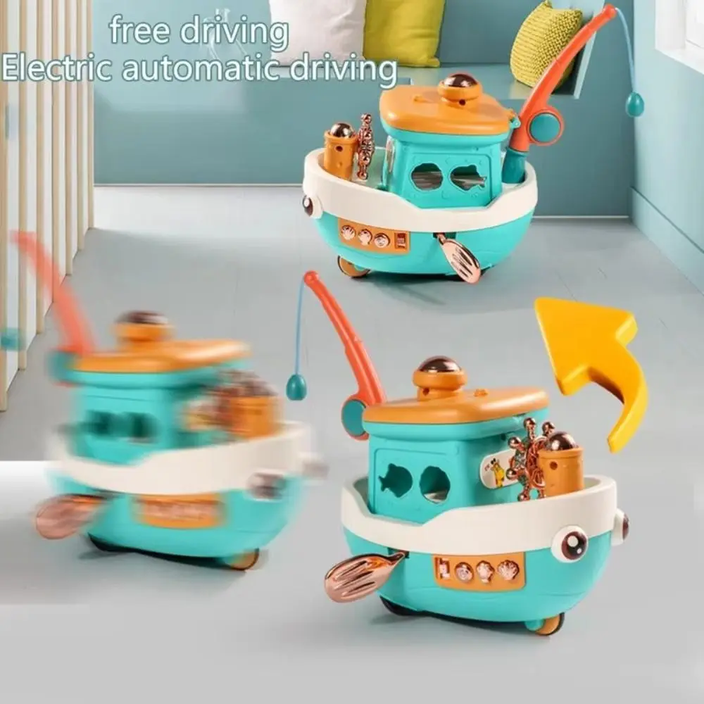 

Electric Cruise Boat Storage Go Fish Musical Sound Early Education Puzzle Lights Sounds Ship Desktop Ornament