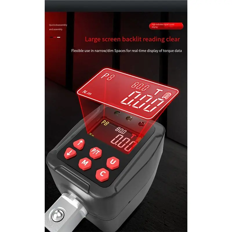 Digital Torque Meter Battery Powered ±2% Drive Interface 1/2