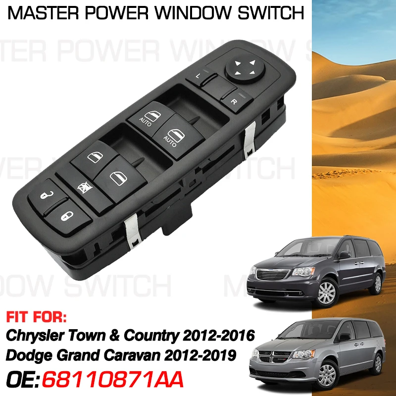 

Master Power Window Switch Control Button 68110871AA 3+0 Pins For Chrysler Town & Country For Dodge Grand Caravan 2012-2019