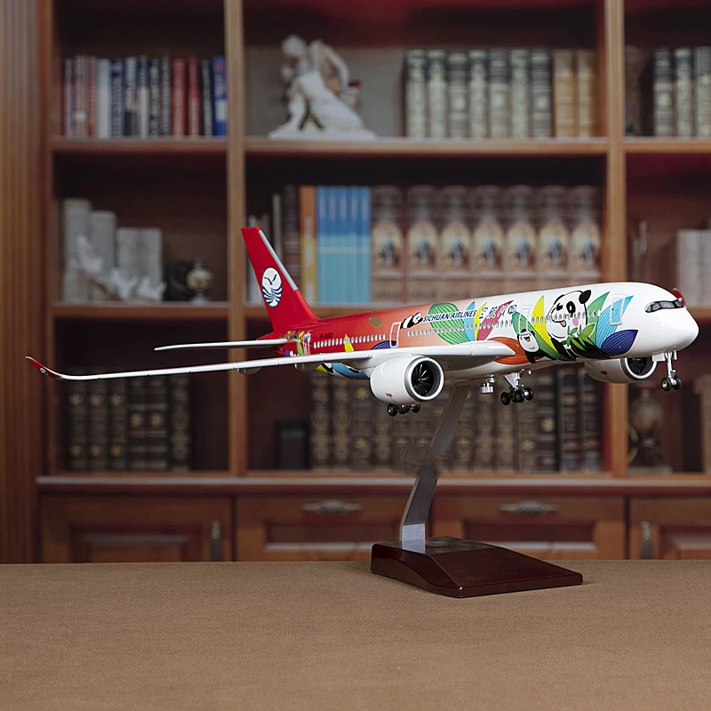 1:142 Sichuan Airlines A350 Sichuan Airlines Panda-เคลือบ Civil Aviation เครื่องบินโดยสาร