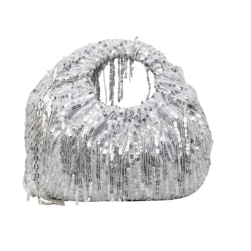Borse borsa borsa da donna 2024 nuova borsa a tracolla nappa alla moda ins internet famosa borsa per gnocchi a tracolla con paillettes