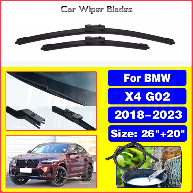 Car Front Wiper Blades For BMW X4 G02 2018 2019 2020 2021 2022 2023 Windscreen Windshield Window Brushes Accessories 26