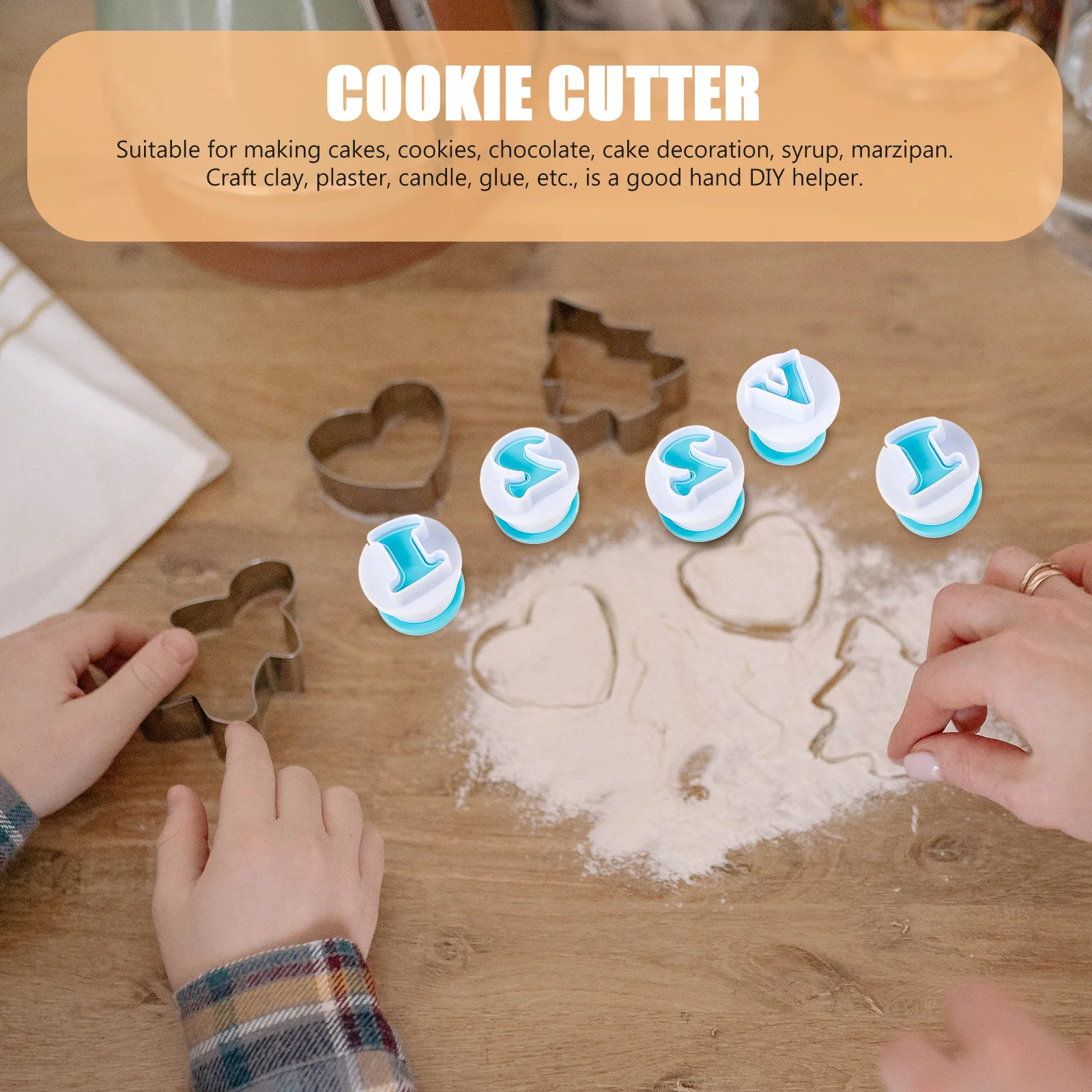 

1 Set Of Compact Biscuit Cutters Plastic Letter Number Cookie Molds For Cake Chocolate Diy Baking Supplies Reusable Portable
