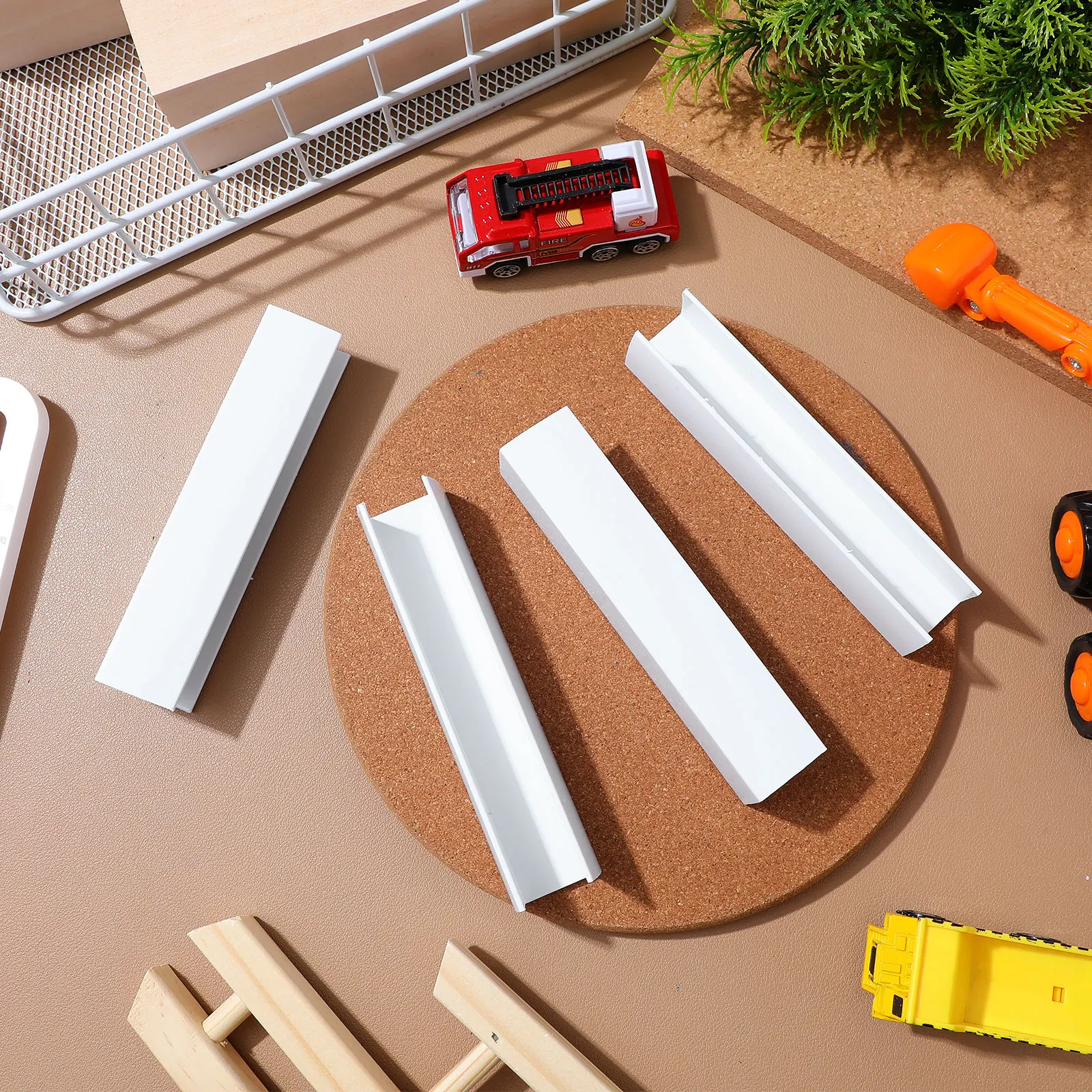 

6 Pcs White Baby Gate Door Reinforcement Durable Fence Accessories Pet Gates Groove Slot Child Barrier