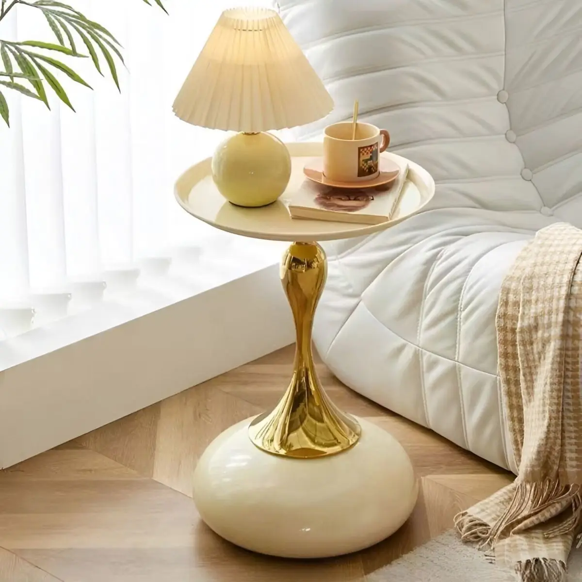 

Side few light luxury coffee table sofa living room home creative modern simple round corner few small apartment