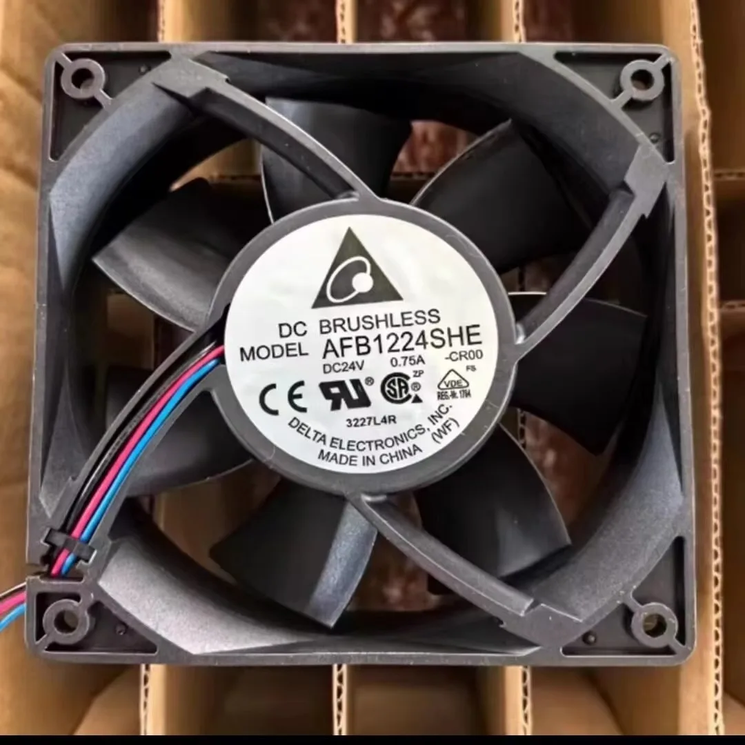 New Fan with Alarm Function for Delta AFB1224SHE-CR00 24V 0.75A 12038 12CM 3-Wire