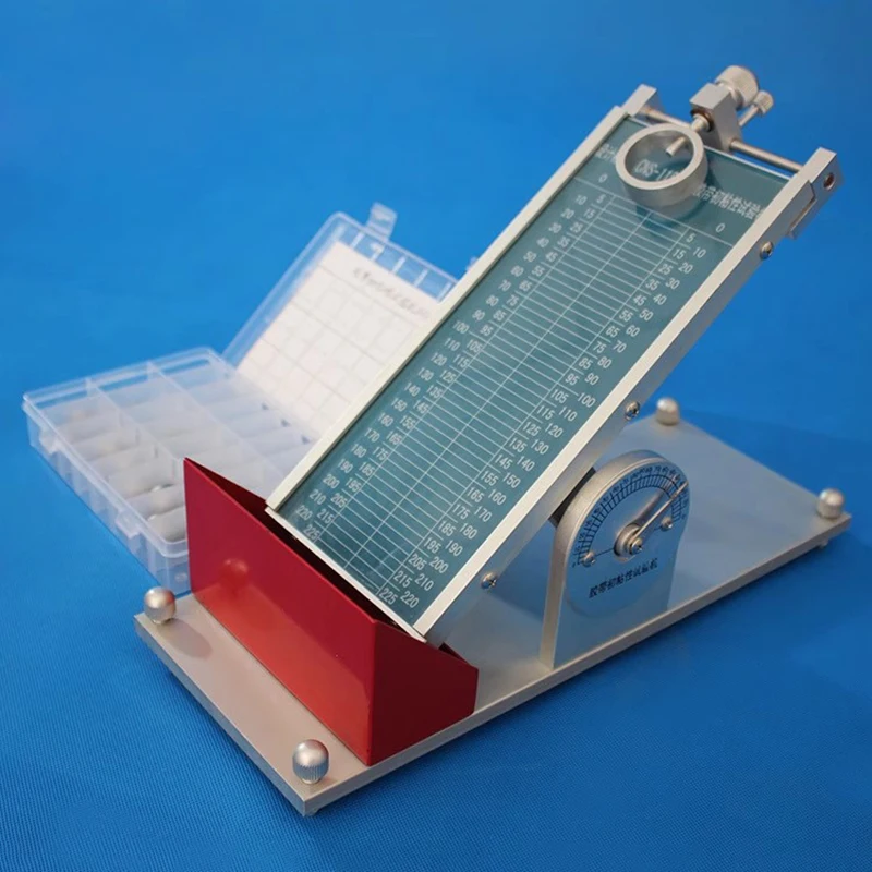 Tape initial adhesion tester, adhesive label, initial adhesion initial adhesion testing machine with steel ball