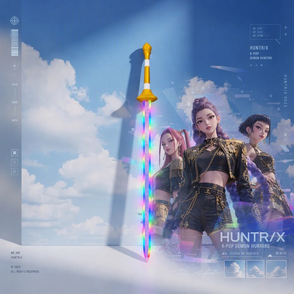 39inch KPOP Bayonetta Group Real Size Katana Anime Cosplay Prop Sword Ninja Knife Blade Colorful Luminous 1:1 Scale PU Toy Gift