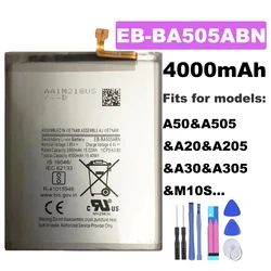 For Samsung A50 A20 A30 M10S EB-BA505ABN original battery, mobile phone battery replacement repair parts, free tools