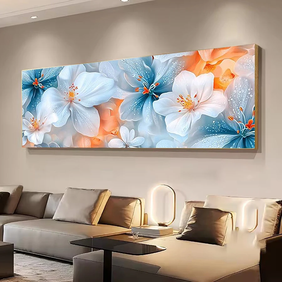 Diy Diamond Art Painting Extra Large Size Colorful Flowers Full Drill Floral Mosaic Embroidery Picture Jewelry Cross Stitch Kits