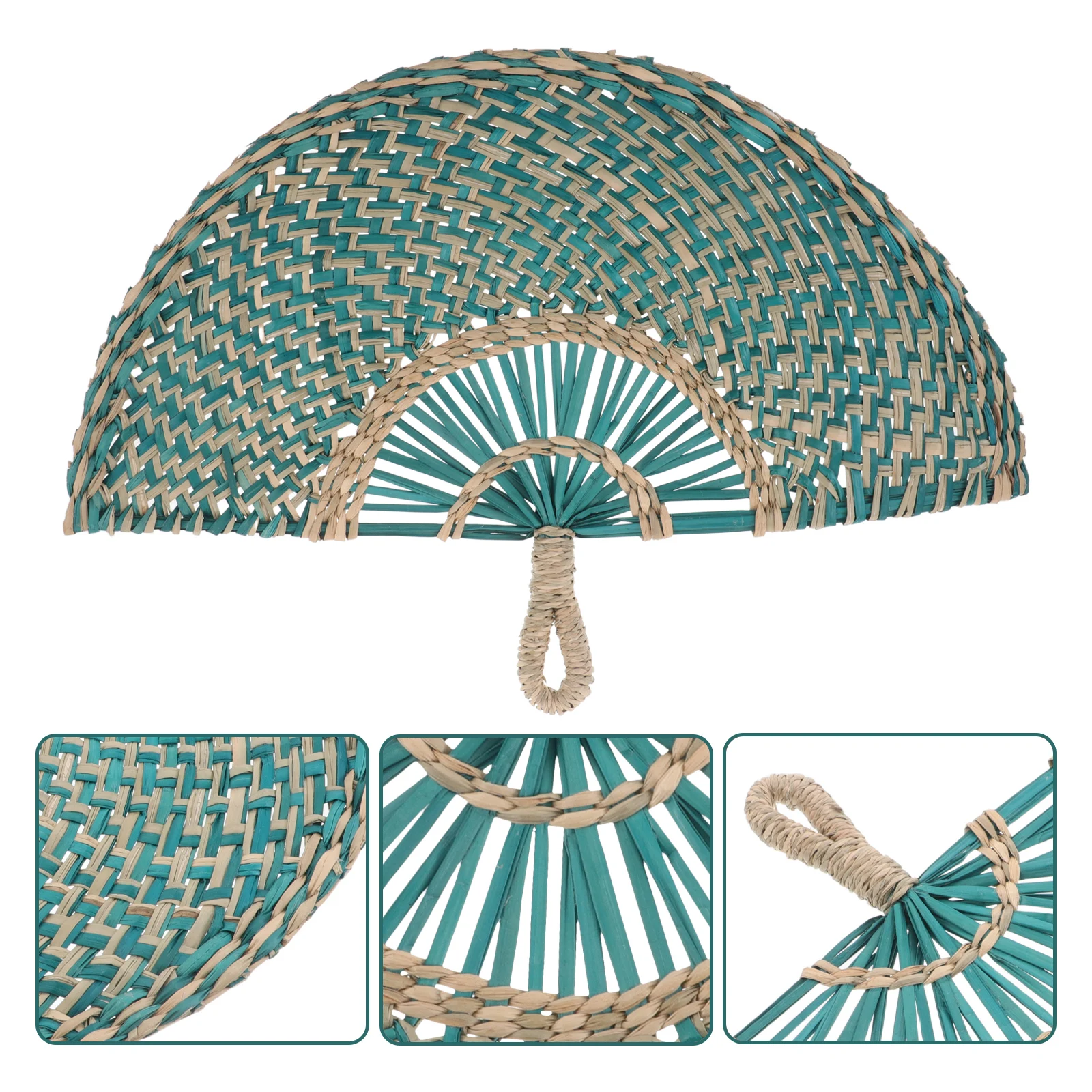 

Handmade Straw Fan Decor Photo Prop Woven for Wall Decorative Weaving Fans Seaweed
