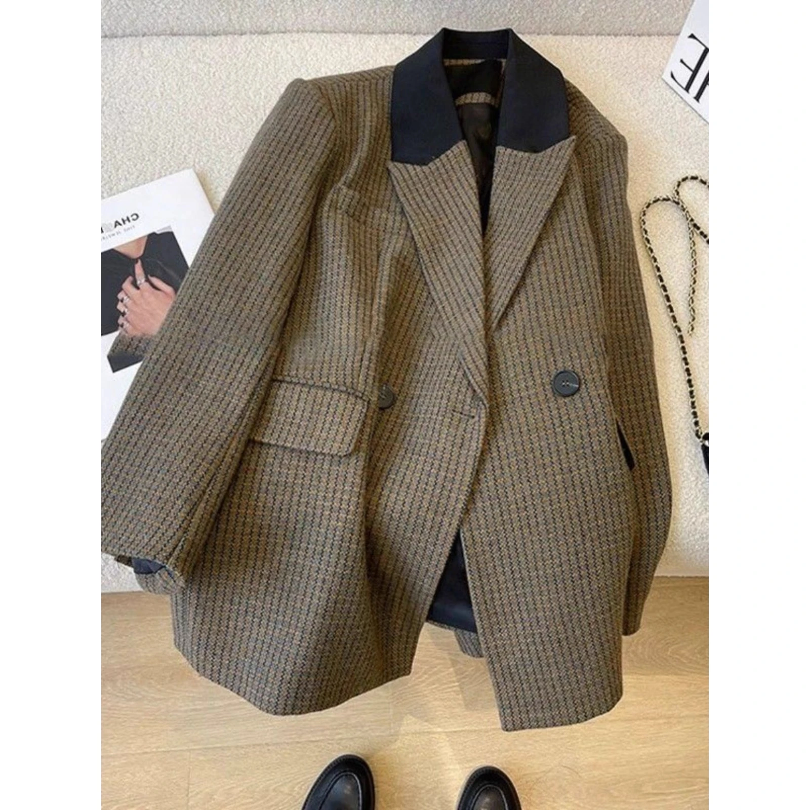 

Large Size 300 Pou Casual Color Blo Suit Jaet Men's Women's Autumn Winter Loose Fit Faionable Top Youth ular Sle