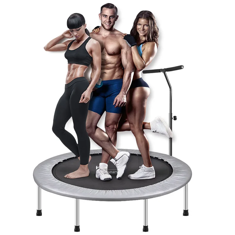 2024 hot sale 40inch/45inch/50inch Fitness Trampoline Indoor and Outdoor Adjustable Handle Round Trampoline for children