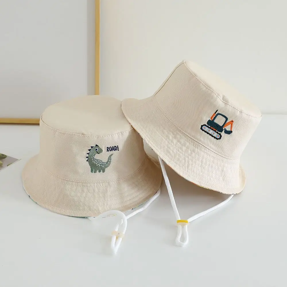 

Fashion Cartoon Dinosaur Children Fisherman Hat Embroidery Sunscreen Bucket Hat Panama Hat Anti UV Baby Capybara Sun Cap Beach