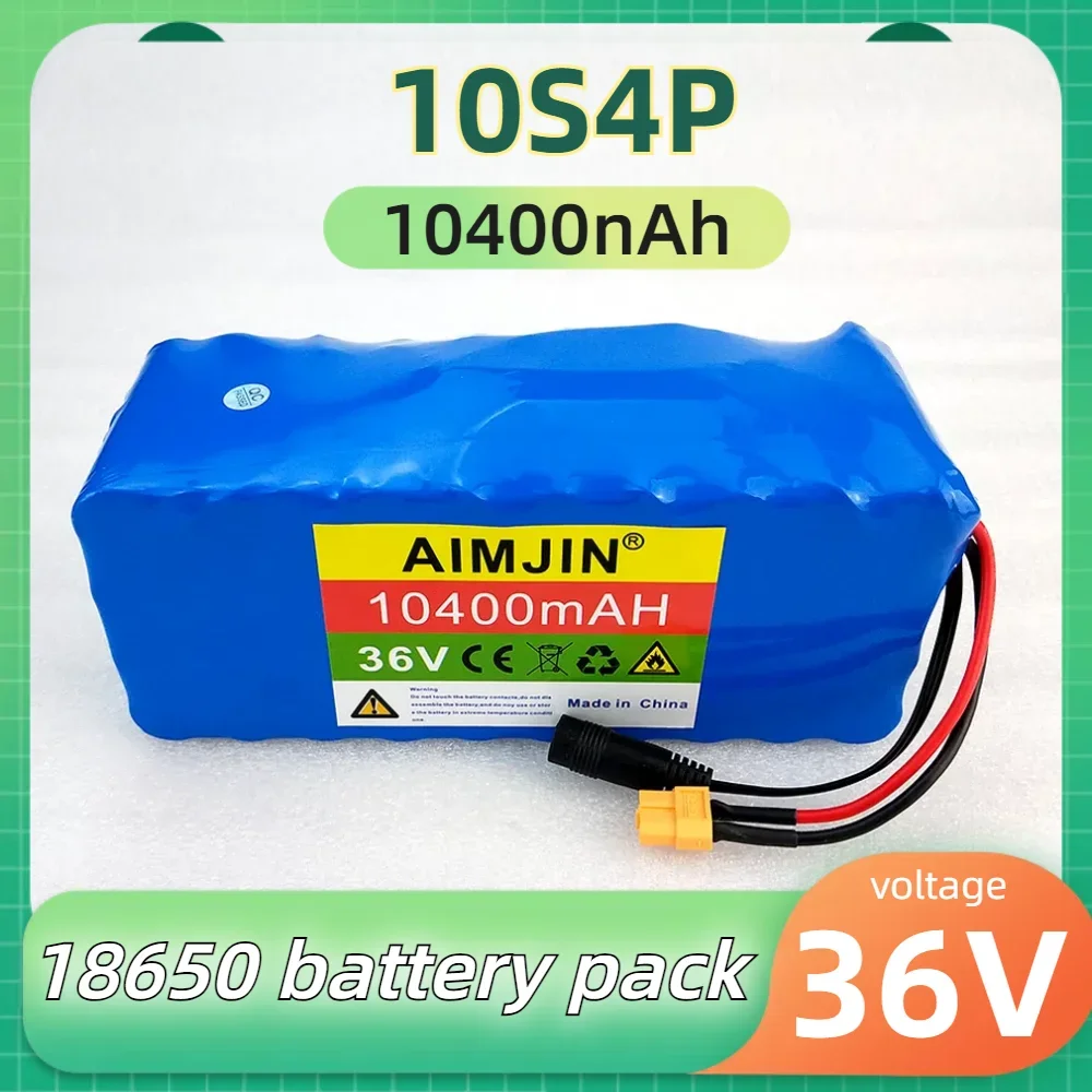 

10S4P 36V rechargeable battery 18650 battery pack large capacity 10400mAh, suitable for electric bicycles and scooters