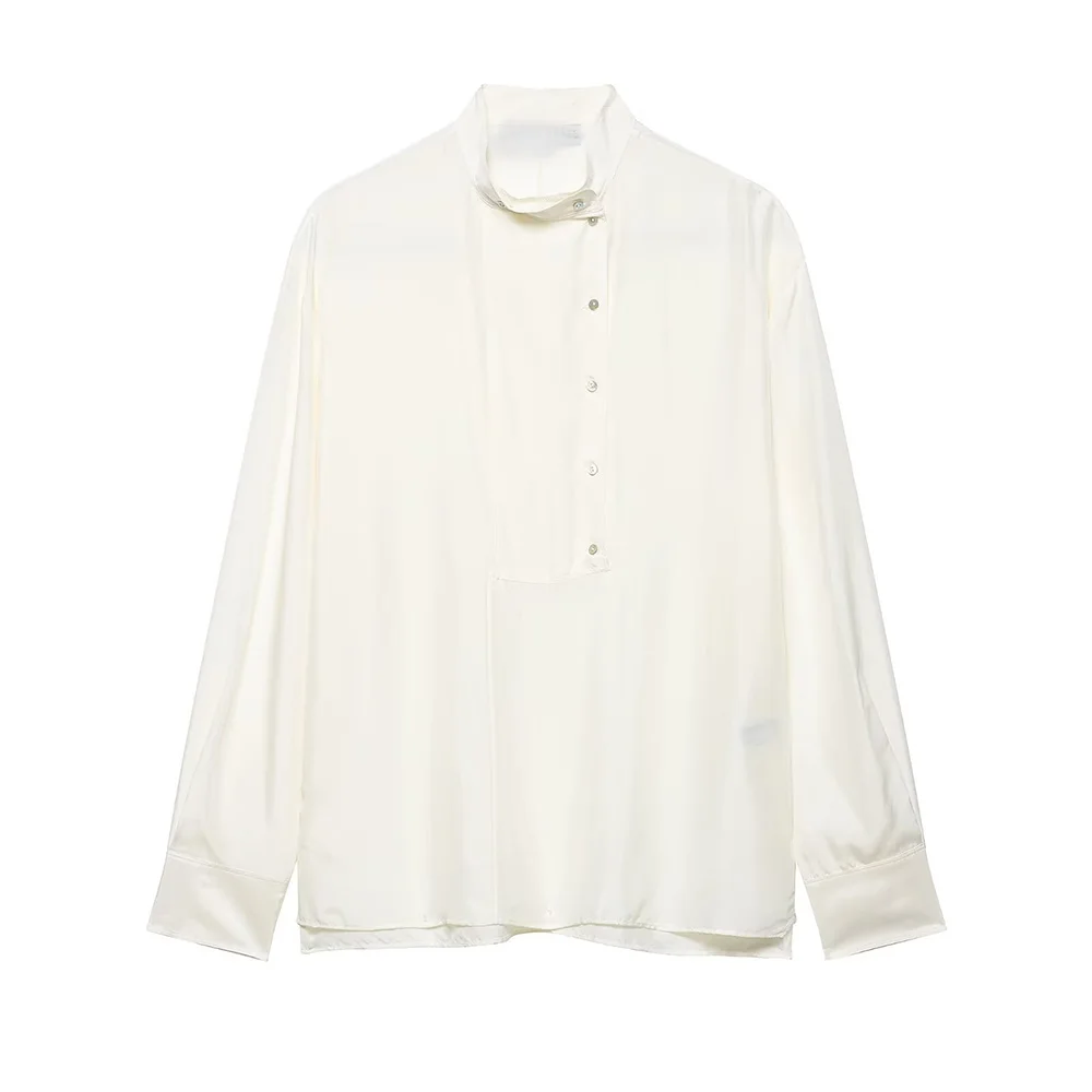 

WOMAN 2026 Summer New Fashion Long Sleeve Blouses Retro Button-up All-match Casual Female Shirts Blusas Chic Tops