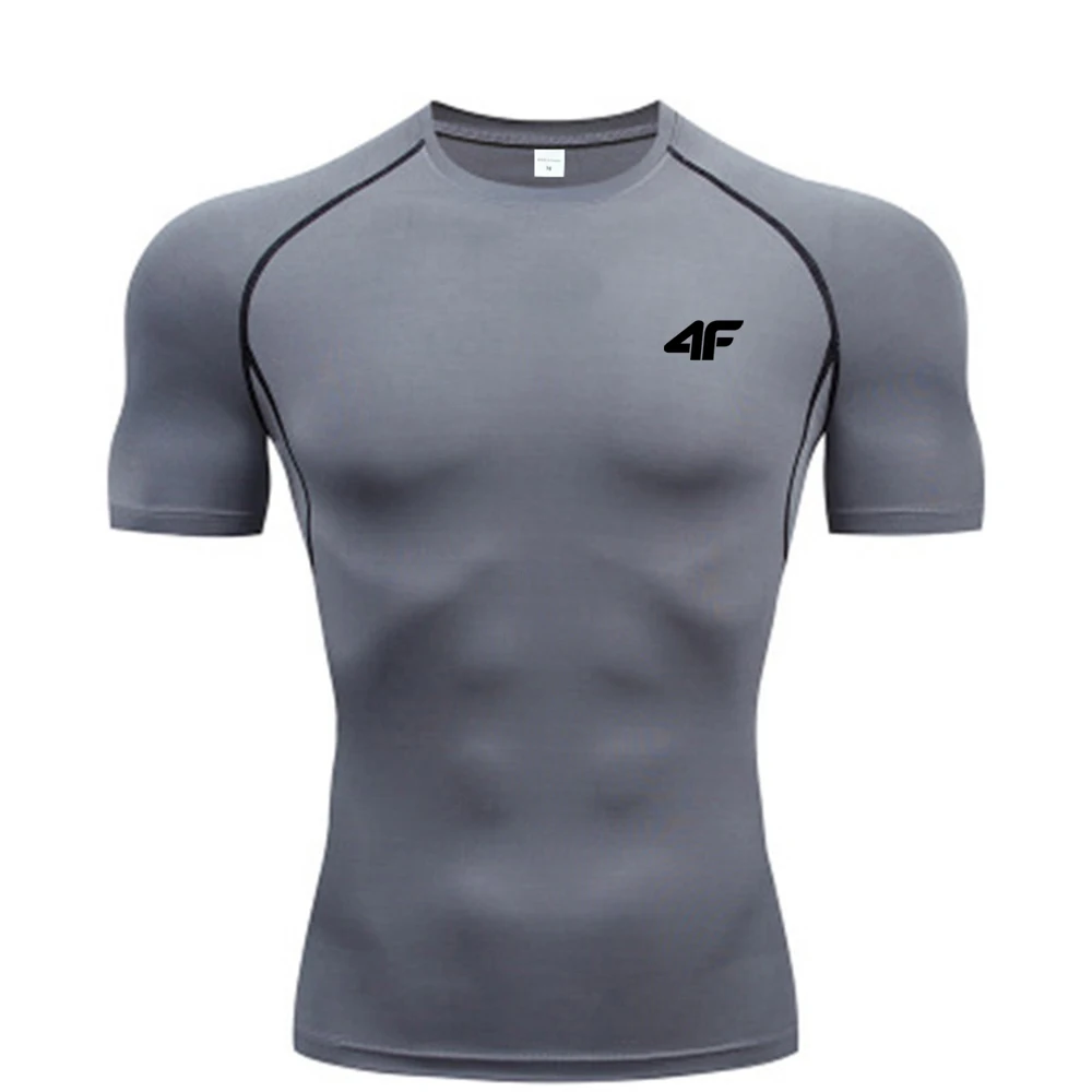 2026 compression shirt men's fitness gym sports running T-shirt Rashgard top T-shirt quick drying short sleeved T-shirt
