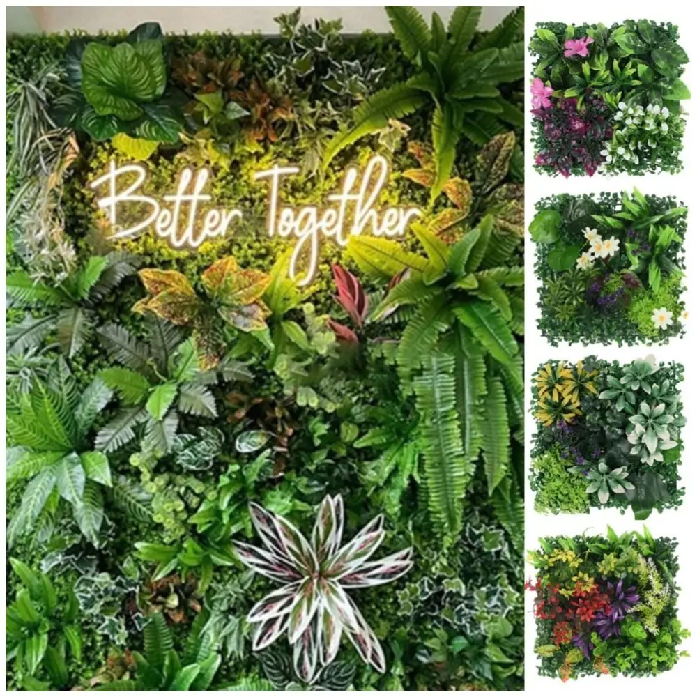 لتقوم بها بنفسك نبات اصطناعي لوحة الحائط الحياة الأبدية UV حماية الاصطناعي الأوكالبتوس السجاد 25*25 سنتيمتر الأخضر عشب السرخس الاصطناعي #4