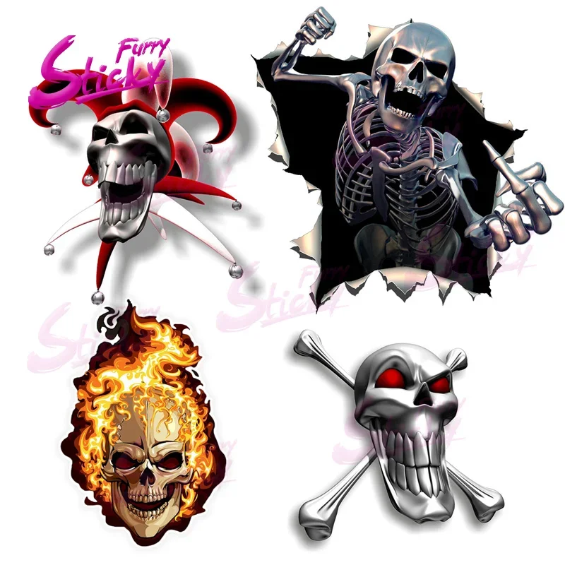 

Metal skulls Vinyl Car Stickers - Waterproof Decals for Cars, Trucks, SUVs,Window ,Bumper, Laptop