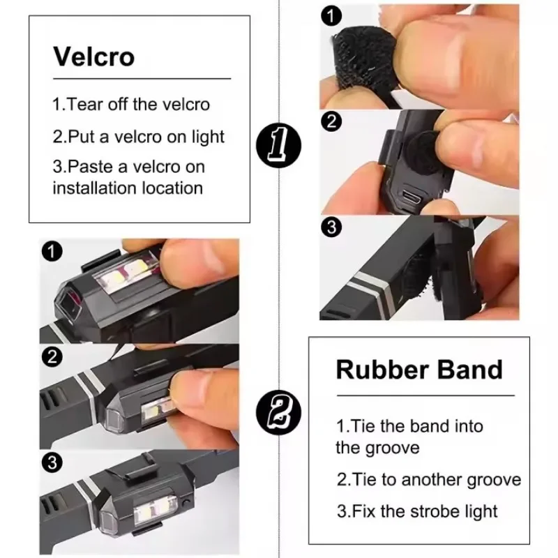 Wireless Strobe Light with Remote Control 8 Colors USB Charing Waterproof Anti-Collision Emergency Warning Position Signal Light