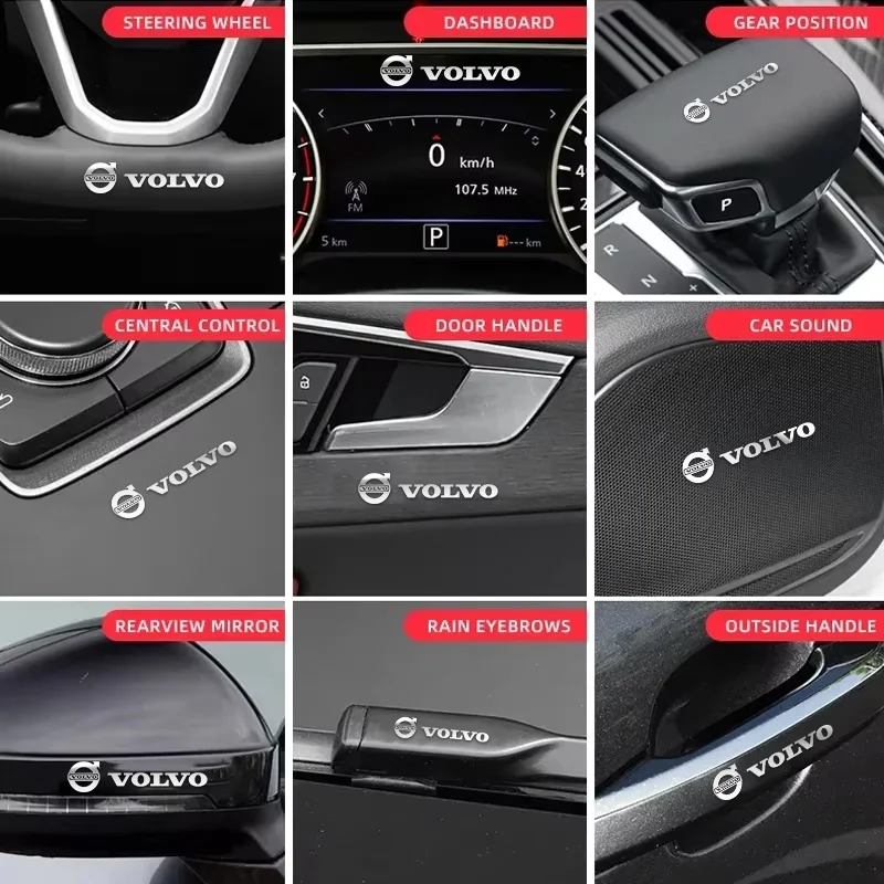3D Metal Emblem Sticker Car Interior Decoration Styling Decals For Volvo Polestar AWD V50 S60 XC60 S40 XC40 XC90 V60 S80 S90 V90