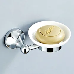 Bathroom accessories soap dish Embossed brass soap bar holder hotel soap holder Wall-mounted electroplating soap dish silver