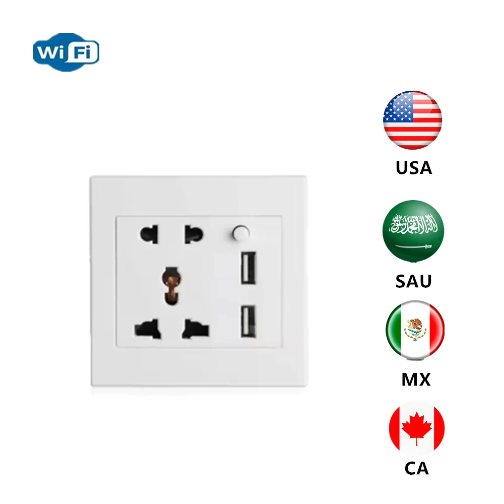 LOOKCAM series Thai American standard dual USB wall socket smart home appliance plug adapter