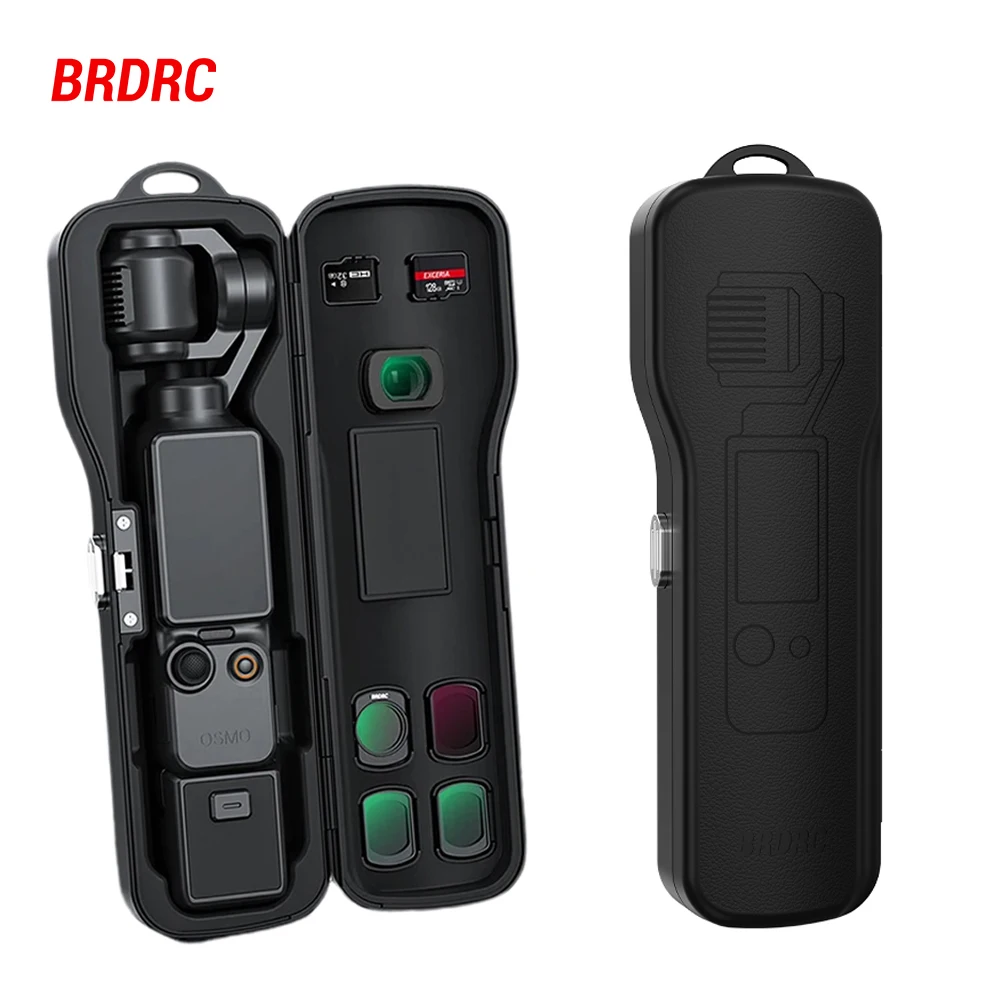 BRDRC Hard Case Storage Box for DJI Pocket 4 3 Camera Protective Cover Wide-angle Filter Storage Carrying Accessories