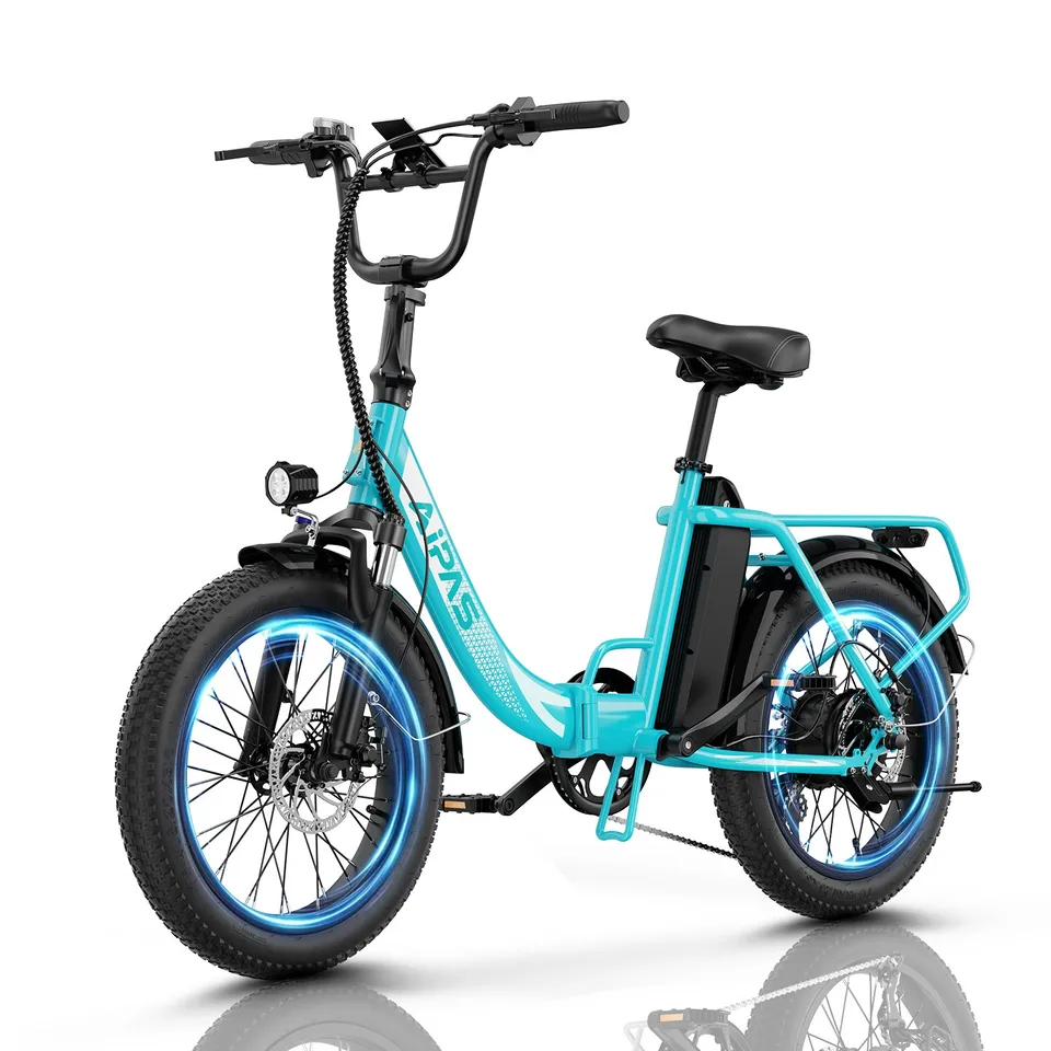 Folding Electric Bike 1000W Peak 28MPH 20" Fat Tire Commuting City Ebike