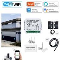 Tuya WiFi Smart Garage Door Switch Module 100V-240V Sensors Opener Controller Timming App Control Works with Alexa Google Home