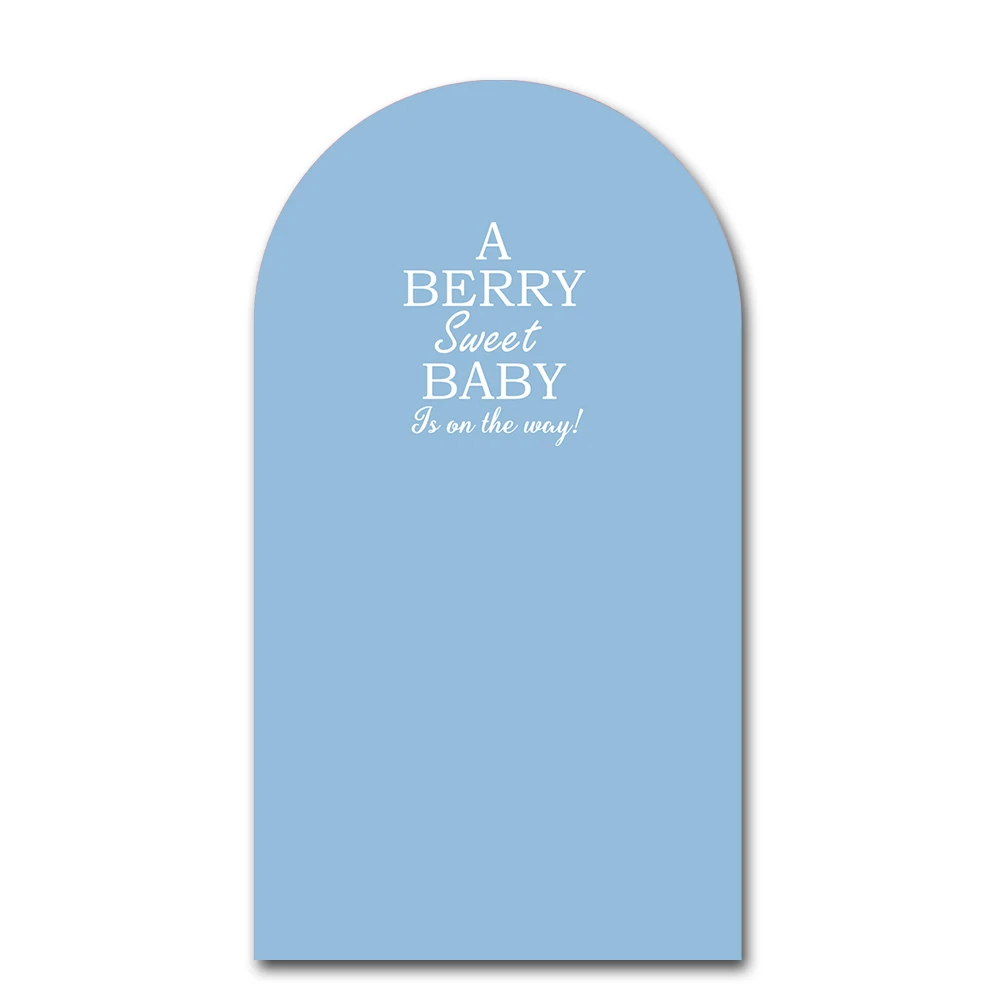 A Berry Sweet Baby is ON The Way Strawberry Theme Blue Arch Stretchy Covers for Birthday Party Decoration G-3885