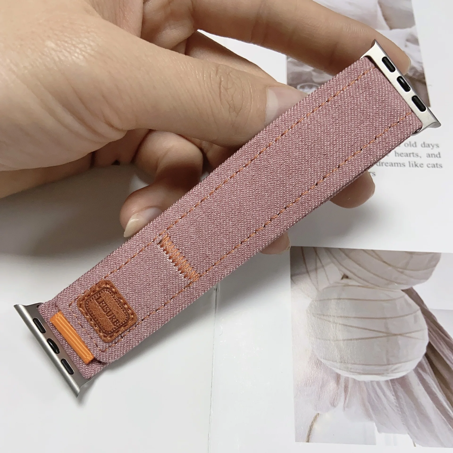 Nylon Loop Strap for Apple Watch Ultra/2 49mm 10 9 8 7 46mm 45mm 41mm Denim Canvas Bracelet IWatch 6 5 4 3 SE/2 44mm 42mm 40mm