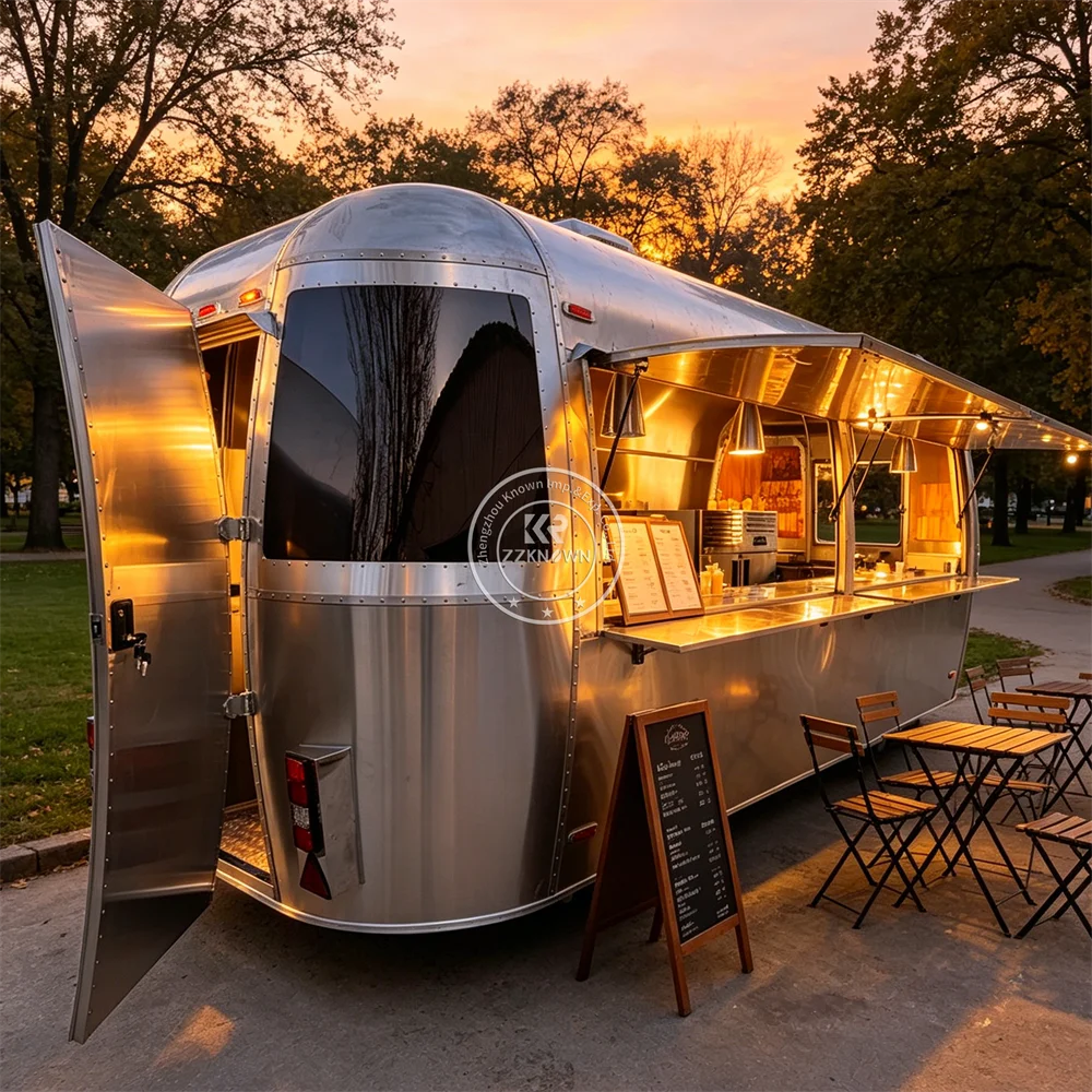 Street Coffee Trailer Professional Catering Trailer Mobile Kitchen Commercial Hot Dog Food Trailer With Full Catering Facilities