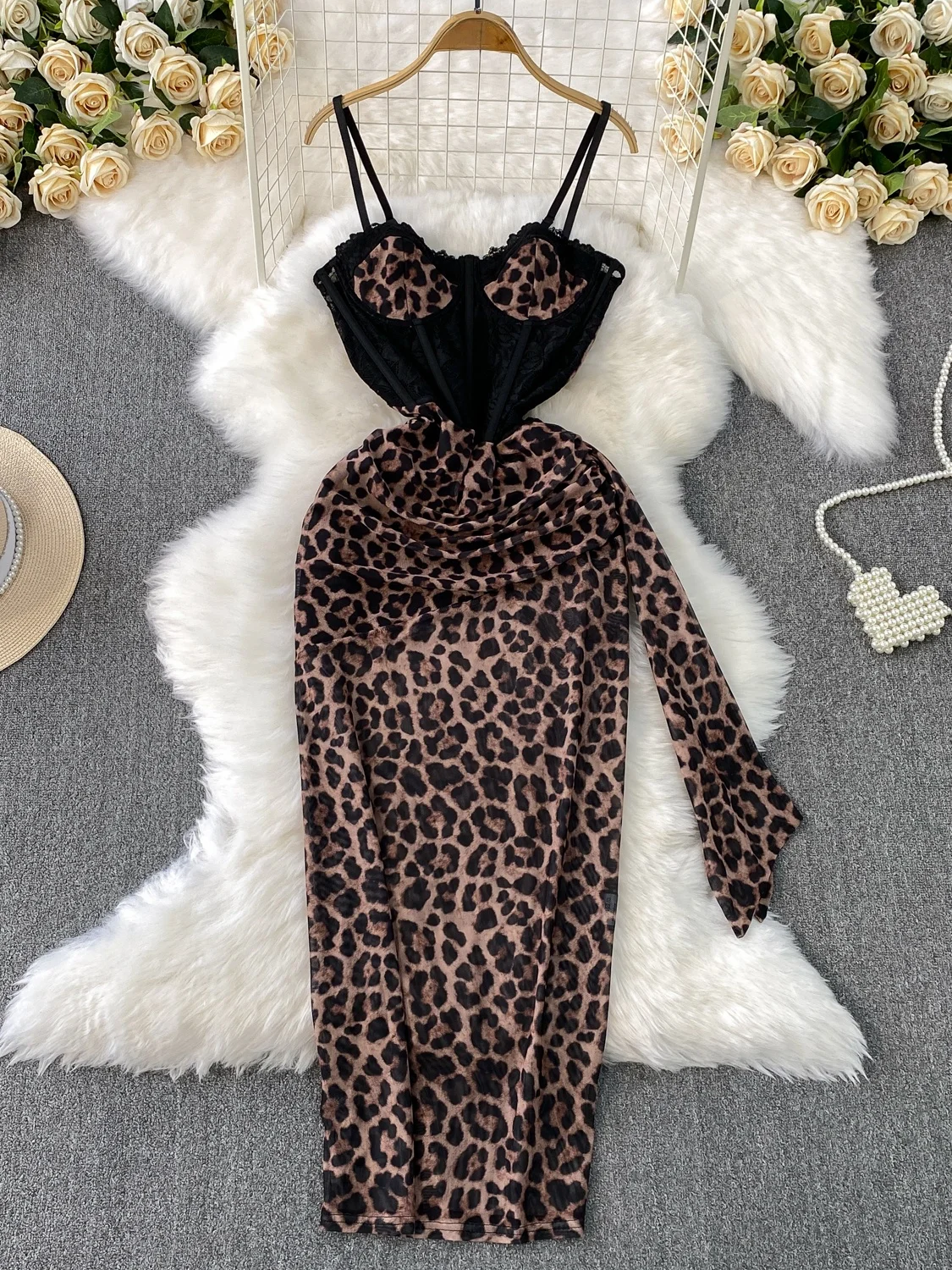 

Сексуальный кружевной ремень с леопардовым принтом Dr, женский дрейфующий пояс, длинный волокнистый утягивающий ремень, облегающая юбка с запахом Dr