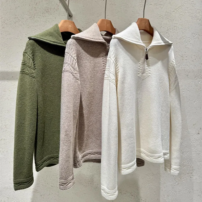 

High-end Women's New Half Zip Cashmere Sweater