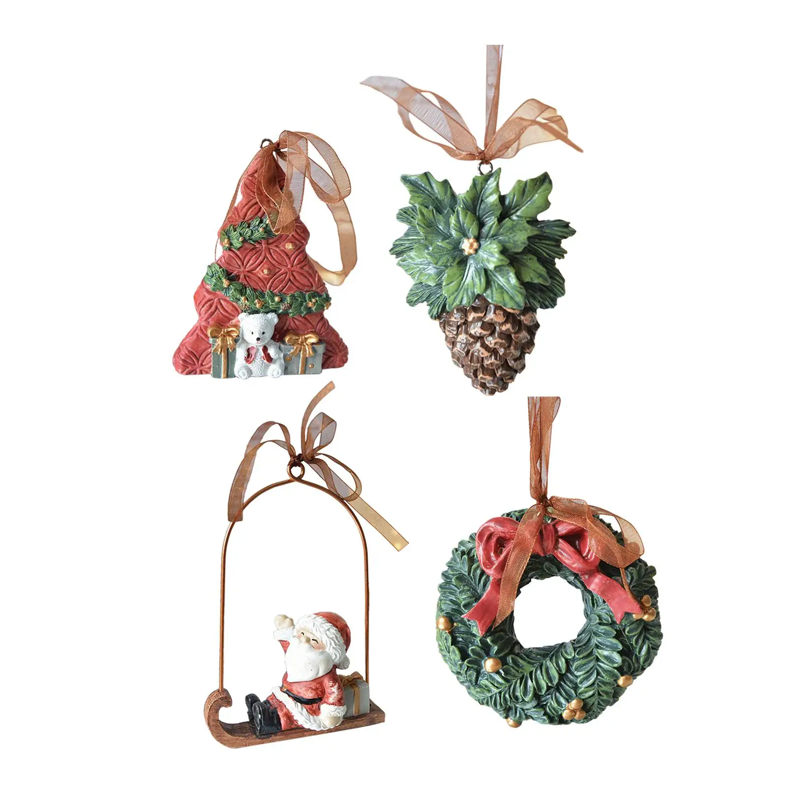 Christmas Hanging Ornament Resin Hanging Decoration for Party Shelves Family