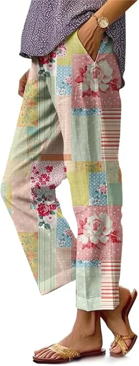 

Women's summer wide-leg slacks with pockets Lightweight women's versatile baggy trousers breathable and comfortable work pants