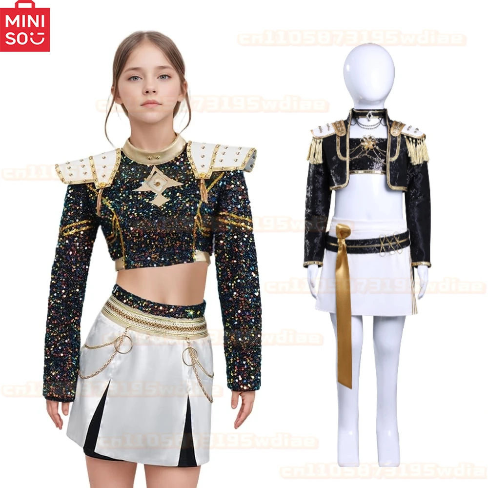 

new Kids Kpop Demon Hunters Rumi Zoey Mira Cosplay Huntrix Costume For Girls Clothes Group Idol Roleplay Halloween Carnival Suit