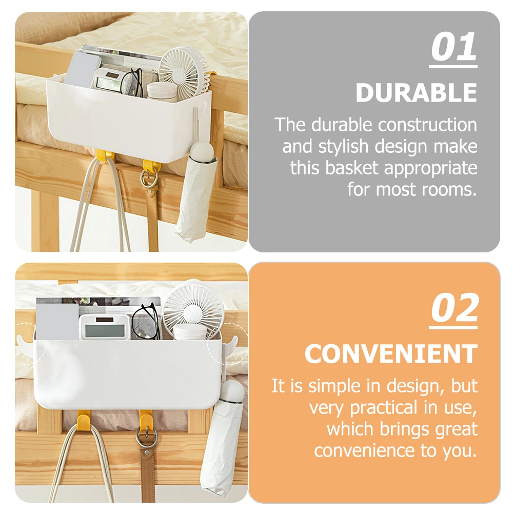 

1 set Bedside Storage Basket for College Dorm Girls PP Organizer Bed Hanging Basket Stylish Design Practical Use Bedroom