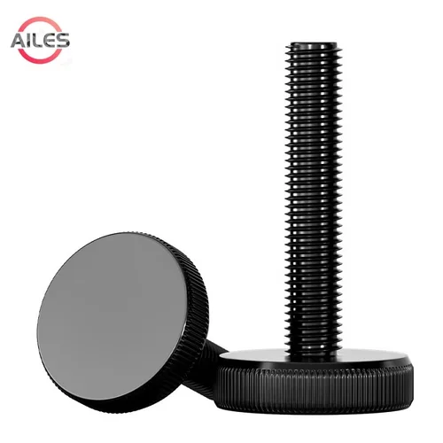 GB835 negro Zinc plateado M3 M4 M5 M6 M8 M10 cabeza plana moleteado tornillos de apriete manual tornillos de pulgar moleteados de acero al carbono