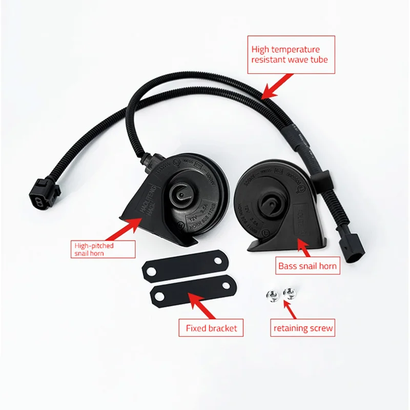 Car Snail Horn Speakers Tweeter High Bass Waterproof Whistle For VW T-ROC 2018-2024