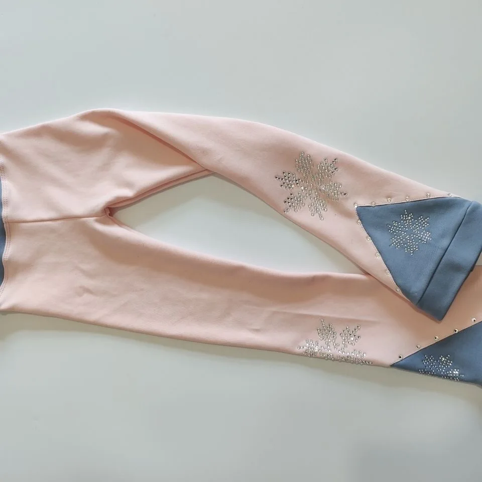 Figure skating training suit set, butterfly rhinestone and velvet ice skating suit jacket, ice skating pants