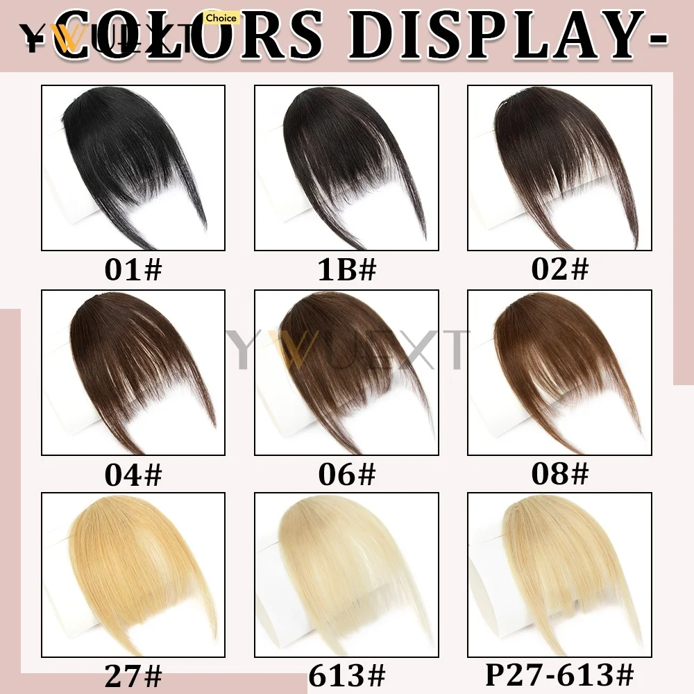 Clip In Human Hair Bangs Straight Hair Piece Machine Remy French Bangs for Women Easy to Wear and Remove Hairpiece Thin Hair image 5